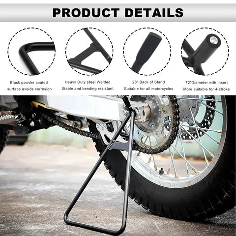 Universal Heavy Duty Motorcycle Triangle Stand With Rear Side Kickstand And Wheel Holder For 80 To 500 CC Dirt Pit Bike Motocross