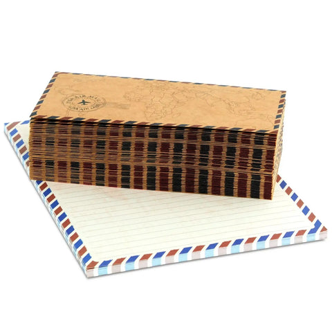 48 Pack Letter Writing Stationery Paper And Envelopes Set With Vintage Travel Design For Handwritten Letters And Snail Mail, 6.9 X 9.25 Inches, Nostalgic Lined Paper, Great For Personal Notes