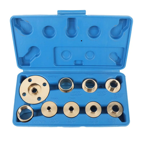 Brass Template Router Guide Kit, 11 Piece Set For Woodworking, Durable High-Strength Brass Construction in blue case