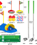 Dinosaur Themed Kids Golf Set For Ages 3 To 6 With Automatic Ball Returner Light Up Balls Indoor Outdoor Putting Mat Toddler Golf Clubs