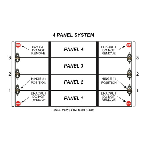 Diagram of Energy Saving Garage Door Seal Hinge For 4 Panel Doors 12 Foot Wide And Over With Auto Self Adjusting Spring Loaded Gap Seal
