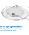 6 Inch White Recessed Shower Trim With Albalite Lens Fits 6 Inch Recessed Housings 8 Inch Trim Diameter 5.25 Inch Aperture