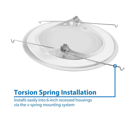 6 Inch White Recessed Shower Trim With Albalite Lens Fits 6 Inch Recessed Housings 8 Inch Trim Diameter 5.25 Inch Aperture