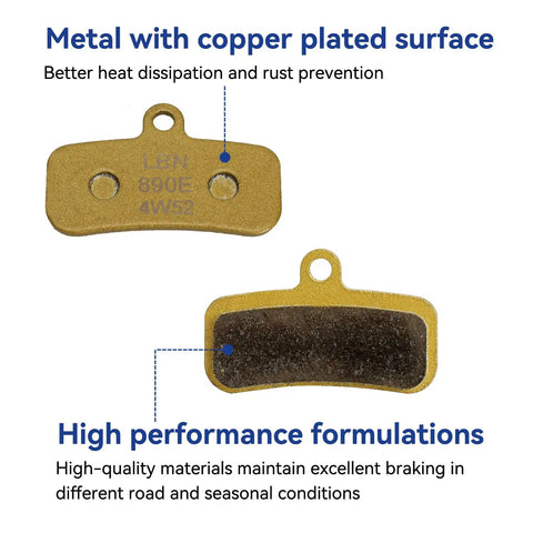 Copper-plated front and rear dirt e bike brake pads for Surron Light Bee X with high performance formulations, 6 pack
