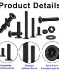 Beefy Torx Countersunk Screws Set with M2 M2.5 M3 Bolts Nuts and Washers Flat Head Star Drive Machine Screws Grade 10.9 Alloy Steel
