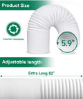 Portable Air Conditioner Exhaust Hose Kit With 5.9 Inch Diameter And 82 Inch Length Anti Clockwise Thread Universal Duct Hose