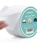 Clear Anti Slip Tape 4 Inch By 33 Foot Waterproof Traction for Stairs Boats and Smooth Surfaces, showing roll with PEVA material
