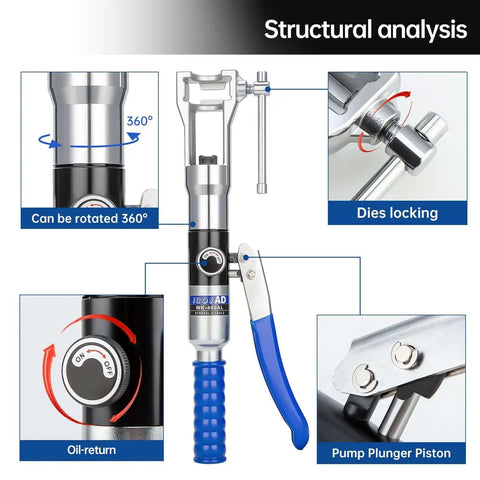Structural analysis of Pro Grade Handheld Hydraulic Flaring Tool Kit For 3/16 To 7/8 Inch Copper Tubing showing key components.