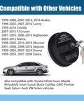 Locking Fuel Tank Cap With Key For Cars, Anti Theft ABS Gas Cap, Universal Fit, shown with compatible vehicles list