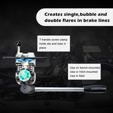 Pro Grade Brake Line Flaring Tool Kit with 37 and 45 Degree Flare Sets for precise flaring on brake lines, tool close-up view