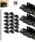 Eight Pack Quick Fitting Furniture Joint Brackets Heavy Duty Corner Braces L Shape For Cabinet Shelves Black Steel