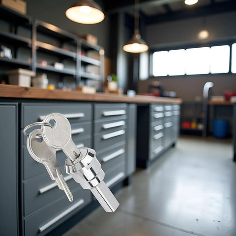 Universal Toolbox Lock For Toolboxes Cabinets And Furniture Drawers That Keeps Your Gear Safe With 180 Degree Rotation Locking Heavy Duty Iron Construction Fits Most Drawers Easy Install silver lock with keys for toolbox drawers