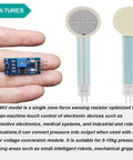 Thin Film Pressure Sensor FSR402 for DIY Arduino Projects, Maker Friendly Resistance Type Transducer in hand close-up