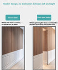 Universal Zinc Alloy Door Hinges Hydraulically Adjustable Three Way Smooth As Butter Silent Closing For Folding Automatic Door Closers Silver Set Of 4 Heavy Duty Real Deal, shown in closed and opened door states.