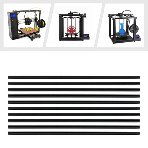 10 Pack Black T Slot Aluminum Extrusion Kit 20x20x1000mm 6063 Aluminum Profile For CNC Machines And 3D Printers