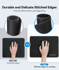 Comparison of unstiched and stitched Ultra Smooth Gaming Mouse Pad With Dope Anti Fray Stitching Waterproof Surface And Non Slip Rubber Base Stitched Edges Works With Laser And Optical Mice Perfect For Laptop Setups