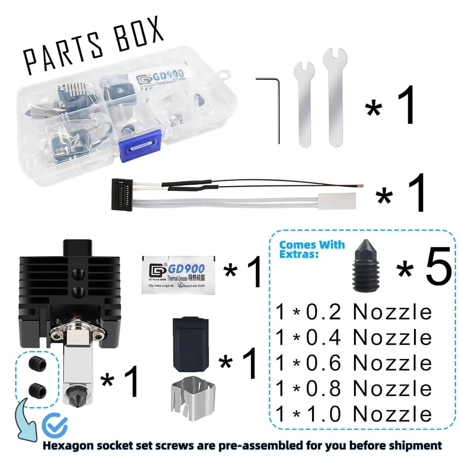 Hotend Upgrade Kit for Bambu Lab P1P P1S ✓