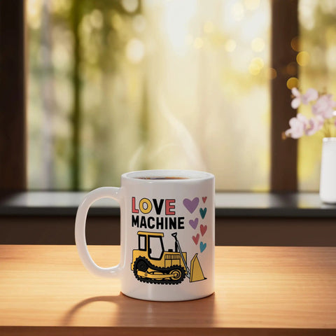 Valentine Gift For Farmers Love Machine Tractor Mug White Ceramic Coffee Cup For Rural Lovers And Tractor Enthusiasts Perfect Farmhouse Decor Gift For Anyone