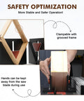 Right Angle Spline Jig For Table Saw And Router Table with adjustable clamp for 5-42 mm stock shown in use with wood frame.