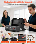 Man and woman using Rock Tumbler Kit For Home Hobbyists, Sweet 17 Lb Capacity, 2 Speed Polisher With 240 Hour Polishing Timer