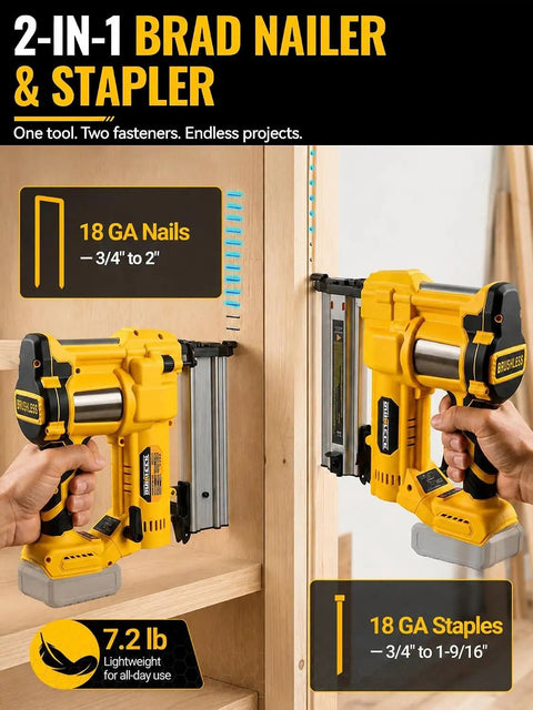 Works Like A Champ This Versatile Cordless Brad Nailer And Staple Gun That Runs Smooth On DeWalt 20V Batteries For Quick Trim Projects And Solid Framing Builds Sold Tool Only