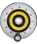 Solid 80mm Hand Wheel With Scale Pro Grade Bakelite Machine Handle, top view showing calibrated scale and handle, for precision machinery.