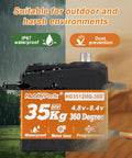 HobbyPark 35kg 360° continuous-rotation servo with metal gears; IP67 waterproof, 4.8–8.4V