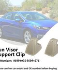 Chevrolet Beige Sun Visor Clip One Pair For Cruze 2011-2016 And Cruze Limited 2016, Sonic 2012-2020 in front of a blue car