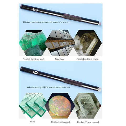 Five Pack Mohs Hardness Tester Kit With Crystal Tips For Quick Mineral Identification And Jewelry Gem Testing 5 To 9 Scratch Scale Pro Grade Industrial Tool For Jade Quartz Topaz And More. 5 and 6 tips for mineral testing