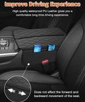 Mazda CX 90 Center Console Armrest Cover Custom Fit For 2024 2025 2026, PU leather, installed view with visible storage pockets.
