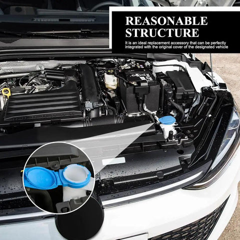 Porsche Cayenne 2003 Through 2018 Windshield Washer Fluid Reservoir Cap Cover Drop In Replacement Easy Install Durable Plastic Washer Fluid Cap 3Q0955455 Car Maintenance Accessory installed on engine