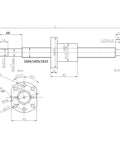 Technical drawing of SFU1605 750mm Ballscrew Kit with RM1605, showing dimensions and details for CNC machining.