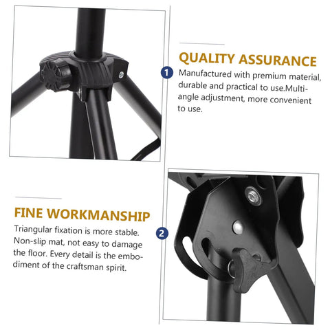 Close-up of Adjustable Snare Drum Stand With Practice Pad Mount Alloy Build showing multi-angle adjustment features.