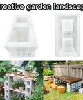 Concrete Hollow Brick Mold for DIY Garden Walls and Borders, Durable ABS Plastic Cement Brick Mold shown in use for landscaping