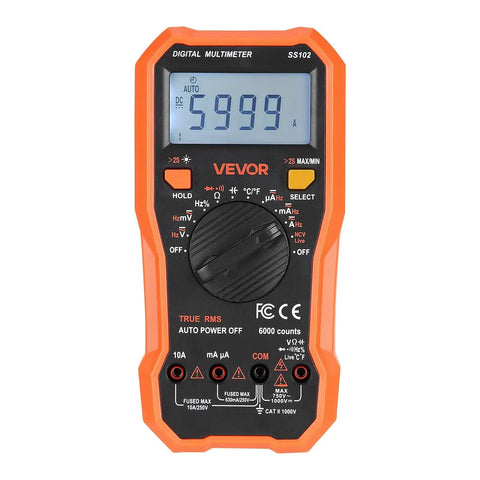 All In One Digital Multimeter TRMS 6000 Count DC AC Voltmeter And Current Tester With NCV Temperature Diodes Continuity Capacitance