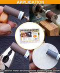 30 Piece Sanding Drums And Sandpaper Sticks Set For Dremel Rotary Tool One Eighth Inch Shank With Grits 180 To 2000 For Metal Wood Rust Removal And Polishing Includes Storage Case shown in use on various materials