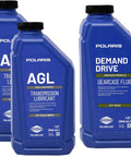 Must Have Gear Oil Kit For Polaris Rangers And RZRs Two Quarts Polaris AGL Oil and One Quart Demand Drive Fluid bottles