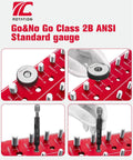 Stainless Steel Thread Gauge Kit For Nuts And Bolts ANSI Class 2B Go No Go Bolt Size And Thread Identifier Tool showing multiple gauges