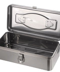 Open Stainless Steel Toolbox Heavy Duty Portable Storage Box With Waterproof Rustproof Build Carry Handle And Secure Metal Latches