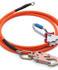 Heavy Duty Tree Climbing Rope With Steel Core Flip Line Half Inch Twelve Feet Triple Lock Carabiner Adjuster Steel Swivel Snap Cut Resistant