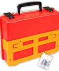Premium Bloodborne Pathogen And Bodily Fluid Spill Cleanup Kit OSHA Compliant Wall Mountable 10x8x3.5 Inches Red And Clear
