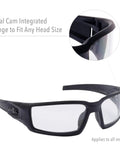 Hypershock Safety Glasses With Clear Frame And Blue Mirror Lens, Anti Fog And Anti Scratch Hardcoat, Model S2975, side view