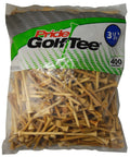 Bag of 400 Natural 3-1/4 Inch Hardwood Golf Tees for Maximum Driver Distance, Pro Grade, Made in the USA, Durable Lead-Free Design