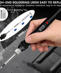 Heavy Duty Soldering Iron Kit With Heat Set Insert Tool 80W 110V LCD digital soldering iron adjusting temperature on circuit board