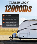 Heavy Duty Trailer Jack 12000 Lbs Side Mounted Direct Weld 26 Inch Vertical with RV and travel information display