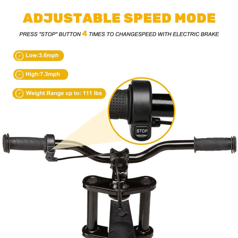 Electric Balance Bike For Kids 12 Inch Pneumatic Tires With 150W Peak Motor And 24V Battery 6 Mile Range Suspension Fork Adjustable Seat Kid Friendly Learn To Ride Toy For Ages 3 To 8 handlebar speed control and stop button