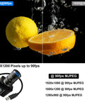 Global Shutter 90fps USB Camera With 10X 5-50mm Varifocal Lens capturing fast motion of lemon and orange in mid-air splash