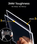 Premium Acrylic Display Case For Lego 76354 Aircraft Carrier Kit showing 3mm thickness measurement for durability.