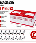 Racing Pigeon Carrier Box Folding Pigeon Training Cage 23.62 Inch Ventilated Plastic Carrier Holds About 14 Birds, red and white.