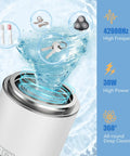 Portable Ultrasonic Jewelry Cleaner 42kHz 7.4 Oz 220ml Deep Cleaning Machine for Dentures Retainers Aligners Jewelry Coins White